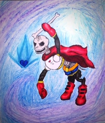 Size: 2672x3139 | Tagged: safe, artist:mettaton, earth pony, pony, skeleton pony, bone, high res, marker drawing, papyrus (undertale), ponified, skeleton, traditional art, undertale