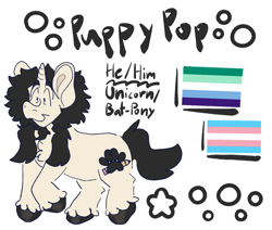 Size: 1550x1316 | Tagged: safe, artist:plushtoothpanic, oc, oc only, pony, unicorn, male, mlm pride flag, pride, pride flag, reference sheet, simple background, solo, transgender, transgender pride flag, white background