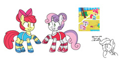 Size: 2000x1000 | Tagged: safe, artist:felicitea, gameloft, apple bloom, scootaloo, sweetie belle, earth pony, pegasus, pony, unicorn, g4, beach, cutie mark crusaders, simple background, summer, white background