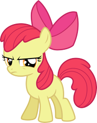 Size: 3000x3793 | Tagged: safe, artist:cloudy glow, apple bloom, earth pony, pony, g4, one bad apple, .ai available, adorabloom, apple bloom is not amused, blank flank, cute, female, filly, foal, high res, simple background, solo, transparent background, unamused, vector