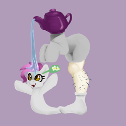Size: 2000x2000 | Tagged: safe, oc, oc only, oc:teapot and sock, original species, /mlp/, abomination, cyriak, high res, kettle, not salmon, purple background, simple background, wat, water