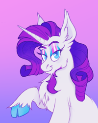Size: 950x1188 | Tagged: safe, artist:msponies, rarity, pony, unicorn, g4, cloven hooves, facial hair, female, goatee, gradient background, pride, pride flag, solo, trans female, transgender, transgender pride flag