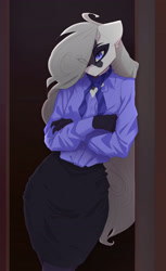 Size: 2308x3776 | Tagged: safe, artist:ignisnsfw, oc, oc only, oc:lua, kyrion, anthro, business suit, businessmare, clothes, high res, solo