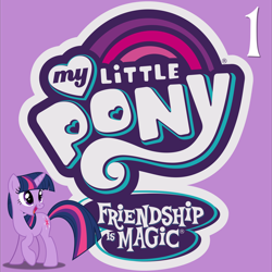 Size: 5252x5250 | Tagged: safe, twilight sparkle, pony, unicorn, g4, 1, album cover, female, mare, my little pony logo, number, unicorn twilight