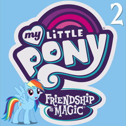 Size: 5252x5250 | Tagged: safe, rainbow dash, pegasus, pony, g4, 2, album cover, female, mare, my little pony logo, number