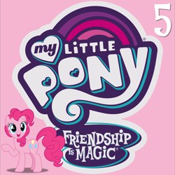 Size: 5252x5250 | Tagged: safe, pinkie pie, earth pony, pony, g4, 5, album cover, female, mare, my little pony logo, number