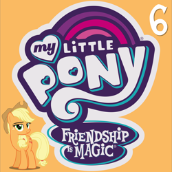 Size: 5252x5250 | Tagged: safe, applejack, earth pony, pony, g4, 6, album cover, applejack's hat, cowboy hat, female, hat, mare, my little pony logo, number