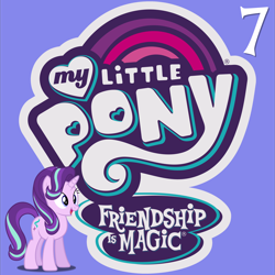 Size: 5252x5250 | Tagged: safe, starlight glimmer, pony, unicorn, g4, 7, album cover, female, mare, my little pony logo, number