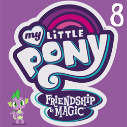 Size: 5252x5250 | Tagged: safe, spike, dragon, g4, 8, album cover, male, my little pony logo, number