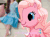 Size: 600x445 | Tagged: safe, pinkie pie (g3), earth pony, human, pony, g3, g3.5, official, animated, child, commercial, duo, duo female, eon toys, female, frame by frame, gif, heart, heart eyes, irl, irl human, photo, target demographic, wingding eyes