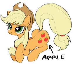Size: 886x781 | Tagged: safe, artist:muffinz, applejack, earth pony, pony, g4, applebutt, butt, dock, female, mare, plot, simple background, solo, tail, white background