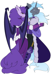 Size: 1571x2268 | Tagged: safe, artist:beardie, oc, oc only, oc:amelia valkyria, oc:northern lights, bat pony, pony, unicorn, bat pony oc, dancing, duo, female, horn, male, nobility, oc x oc, shipping, simple background, transparent background, unicorn oc