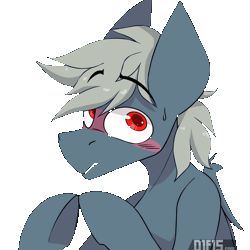 Size: 2560x2560 | Tagged: safe, alternate character, alternate version, artist:difis, oc, oc only, oc:albatross, pegasus, pony, animated, auction, auction open, big eyes, blushing, commission, cute, eyebrows, eyebrows visible through hair, fingers together, gif, halfbody, high res, male, male oc, shy, simple background, solo, stallion, sweat, sweatdrop, transparent background, watermark, ych animation, your character here