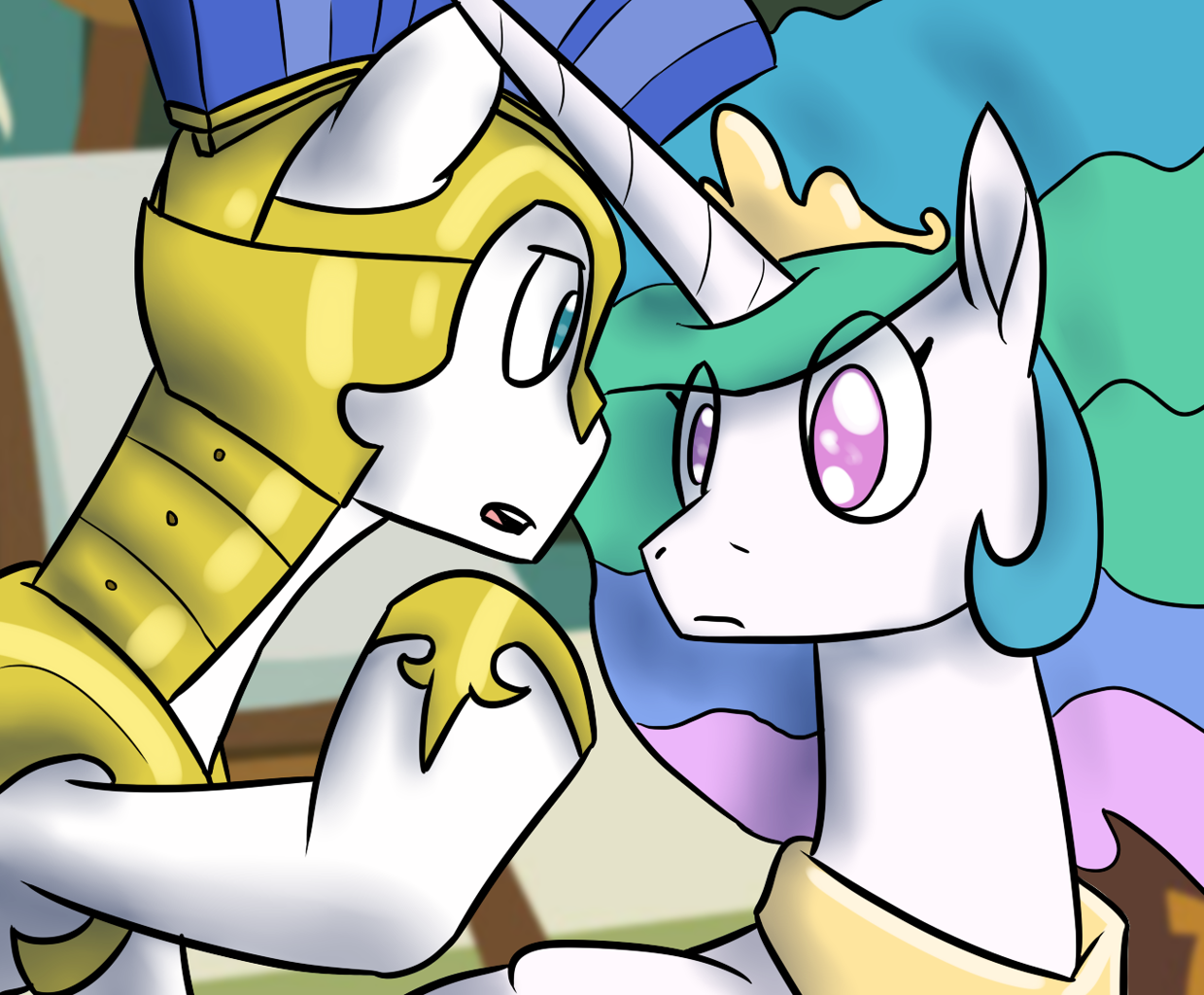 Safe Artist Timsplosion Princess Celestia Alicorn Pony G Duo Eye Clipping