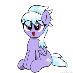 Size: 2048x2048 | Tagged: safe, artist:super-dead, cloudchaser, pegasus, pony, g4, cute, female, high res, open mouth, simple background, sitting, solo, white background