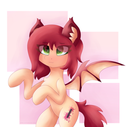 Size: 3500x3500 | Tagged: safe, artist:gaffy, oc, oc only, oc:airi, bat pony, pony, bat pony oc, bat wings, bipedal, chest fluff, high res, solo, wings