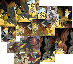 Size: 1325x1160 | Tagged: safe, griffon, g4, the lost treasure of griffonstone, background griffon, crown, history of griffonstone, jewelry, money, regalia, treasure, unnamed character, unnamed griffon