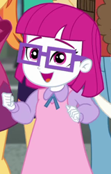 Size: 380x592 | Tagged: safe, screencap, little red, human, equestria girls, g4, my little pony equestria girls: better together, street magic with trixie, child, cropped, female, glasses