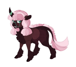 Size: 3500x3100 | Tagged: safe, artist:gigason, oc, oc only, oc:flower bud, pony, unicorn, cloven hooves, curved horn, female, glasses, high res, horn, mare, obtrusive watermark, simple background, solo, transparent background, watermark
