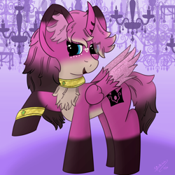 Size: 3000x3000 | Tagged: safe, artist:spiroudada, oc, oc only, alicorn, pony, cute, gold, high res, jewelry, pink, princess, simple background, smiling, solo