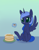 Size: 1620x2070 | Tagged: safe, artist:dusthiel, princess luna, alicorn, pony, g4, atg 2023, cake, cakeluna, cookie, cookie cake, cute, dilated pupils, eating, female, food, frog (hoof), happy, ice cream, ice cream cake, lunabetes, magic, magic aura, mare, newbie artist training grounds, nom, sitting, smiling, solo, telekinesis, underhoof