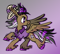 Size: 1000x900 | Tagged: safe, artist:msponies, daring do, pegasus, pony, g4, asexual, asexual pride flag, colored hooves, gradient background, pride, pride flag, solo, spread wings, unshorn fetlocks, wings