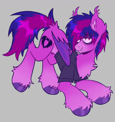 Size: 1725x1845 | Tagged: safe, artist:k0br4, bat pony, pony, bat wings, chest fluff, clothes, ear fluff, emo, eyeliner, eyeshadow, fall out boy, fangs, folded wings, hoof fluff, hoof polish, looking at you, makeup, male, messy mane, pete wentz, ponified, shirt, smiling, smiling at you, solo, tail, tail fluff, two toned mane, unshorn fetlocks, wings