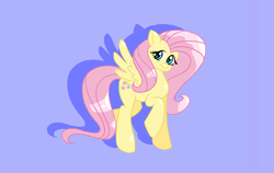 Size: 1900x1200 | Tagged: safe, artist:pertdegert, fluttershy, pegasus, pony, g4, blue background, female, simple background, smiling, solo