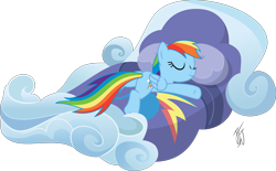 Size: 4836x3000 | Tagged: safe, artist:mlp-scribbles, rainbow dash, pegasus, pony, g4, bed, butt, female, lying down, mare, plot, prone, rainbow dash's bedroom, show accurate, simple background, sleeping, solo, transparent background, vector