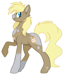 Size: 1195x1366 | Tagged: safe, artist:traveleraoi, oc, oc only, oc:pocket dial, earth pony, pony, base used, coat markings, colored pupils, ear fluff, earth pony oc, facial markings, female, jewelry, mare, pocket watch, simple background, solo, transparent background, watermark