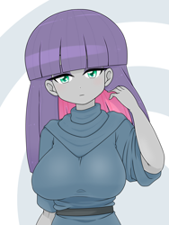 Size: 1668x2224 | Tagged: safe, artist:batipin, maud pie, human, equestria girls, g4, big breasts, breasts, busty maud pie, female, looking at you, solo