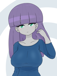 Size: 1668x2224 | Tagged: safe, alternate version, artist:batipin, maud pie, human, equestria girls, g4, big breasts, breasts, busty maud pie, clothes, female, solo