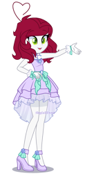 Size: 1199x2432 | Tagged: safe, artist:skyfallfrost, oc, oc only, oc:lavender doodles, human, equestria girls, g4, bare shoulders, clothes, dress, female, simple background, sleeveless, solo, strapless, transparent background