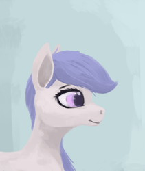 Size: 1162x1374 | Tagged: safe, artist:pinkchalk, pony, female, mare, painting, profile, side view, smiling, solo