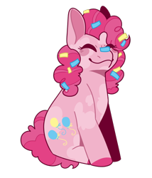 Size: 848x992 | Tagged: safe, artist:spaceoreosxoxo, pinkie pie, earth pony, pony, g4, alternate design, confetti, simple background, solo, splotches, transparent background