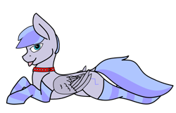 Size: 2956x1909 | Tagged: safe, artist:dsksh, oc, oc only, oc:discoordination, pegasus, pony, clothes, collar, folded wings, looking at you, lying, lying down, male, pegasus oc, prone, simple background, socks, solo, stallion, striped socks, tongue out, transparent background, wings