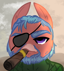 Size: 1380x1529 | Tagged: safe, artist:nootaz, part of a set, oc, oc:blitz razorwind, big boss, cigar, metal gear, smoking