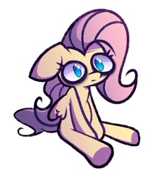 Size: 600x660 | Tagged: source needed, safe, artist:mihar34, fluttershy, pegasus, pony, g4, bags under eyes, cute, looking at you, shyabetes, simple background, sitting, solo, white background