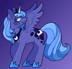 Size: 983x947 | Tagged: safe, artist:spaceoreosxoxo, princess luna, alicorn, pony, g4, gradient background, s1 luna, solo