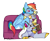 Size: 1080x893 | Tagged: safe, artist:spaceoreosxoxo, derpy hooves, rainbow dash, pegasus, pony, g4, aromantic, aromantic pride flag, autism spectrum disorder, book, bracelet, colored hooves, couch, duo, jewelry, neurodivergent, pride, pride flag, queerplatonic, queerplatonic pride flag, simple background, transparent background