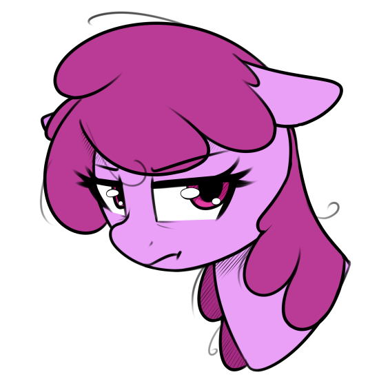 [berry punch,berryshine,bust,earth pony,female,grumpy,mare,pony,safe,simple background,solo,transparent background,artist:thebatfang,dishevelled]