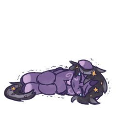 Size: 1166x1112 | Tagged: safe, artist:rivibaes, oc, oc only, oc:rivibaes, pony, unicorn, crying, eyes closed, female, fetal position, filly, floppy ears, foal, shivering, simple background, solo, white background