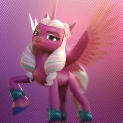 Size: 500x500 | Tagged: safe, artist:makaryo, opaline arcana, alicorn, pony, g5, album cover, female, mare, solo