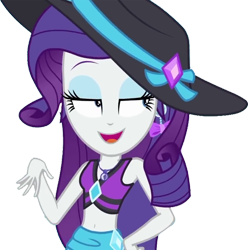 Size: 2497x2520 | Tagged: safe, edit, edited screencap, editor:homersimpson1983, screencap, rarity, human, equestria girls, g4, lost and found, my little pony equestria girls: better together, background removed, belly button, bikini, clothes, ear piercing, earring, female, geode of shielding, hat, high res, jewelry, magical geodes, not a vector, piercing, rarity's blue sarong, rarity's purple bikini, sarong, simple background, solo, sun hat, swimsuit, transparent background