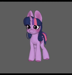 Size: 720x754 | Tagged: safe, artist:ycliyuan0217, twilight sparkle, pony, unicorn, g4, g5, 3d, angry, animated, blushing, book, butt, crying, g4 to g5, generation leap, open mouth, open smile, plot, sitting, smiling, solo, teary eyes, turntable, twibutt, unicorn twilight, waving, webm