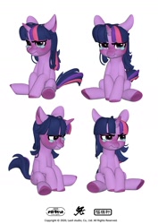 Size: 1000x1415 | Tagged: safe, artist:ycliyuan0217, twilight sparkle, pony, unicorn, g4, g5, 3d, blushing, crying, ears back, floppy ears, g4 to g5, generation leap, open mouth, open smile, simple background, sitting, smiling, solo, teary eyes, unicorn twilight, white background