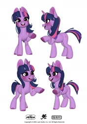 Size: 1000x1415 | Tagged: safe, artist:ycliyuan0217, twilight sparkle, pony, unicorn, g4, g5, 3d, blushing, g4 to g5, generation leap, open mouth, open smile, simple background, smiling, solo, unicorn twilight, waving, white background