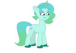 Size: 2360x1640 | Tagged: safe, artist:reececup11, oc, oc only, oc:topaz glimmer, pony, unicorn, g5, my little pony: tell your tale, closed mouth, colored horn, eyebrows, female, horn, looking at someone, mare, signature, simple background, smiling, solo, transparent background