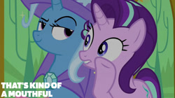 Size: 828x465 | Tagged: safe, edit, edited screencap, editor:quoterific, screencap, starlight glimmer, trixie, pony, unicorn, g4, no second prances, season 6, duo, duo female, female, mare, twilight's castle