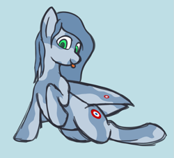 Size: 993x906 | Tagged: safe, artist:eklipsethepony, oc, oc only, oc:mirage mare, original species, plane pony, pony, femboy, france, french, green eyes, long mane, male, mirage 2000c-s5, plane, ponified, seductive pose, simple background, solo, tongue out, wings